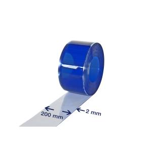 PVC-Streifen Rollenware, 2 x 200 mm, 50 m, transparent